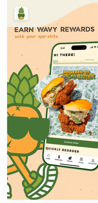 Shootz app home screen — Earn Wavy Rewards with quick reorder.