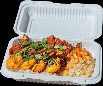 Kimchi Butter katsu chicken and katsu shrimp mixed plate